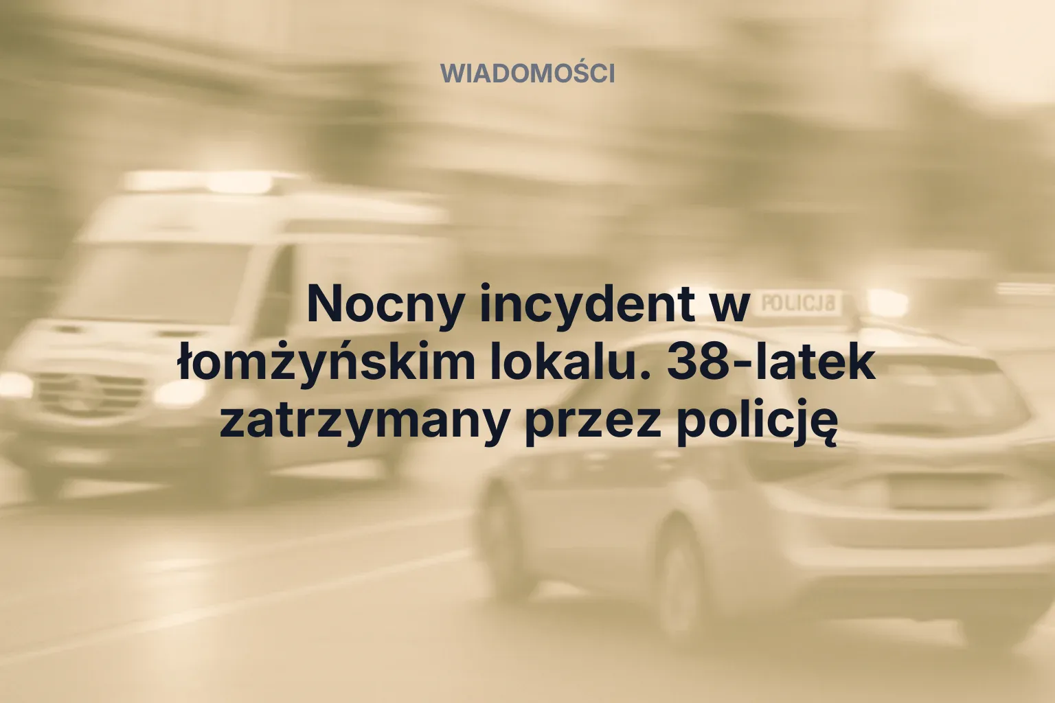 Miniatura: Nocny incydent w łomżyńskim lokalu. 38-latek zatrzymany przez policję
