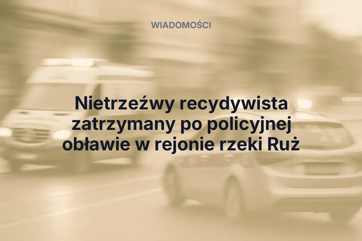 Nietrzeźwy recydywista zatrzymany po policyjnej obławie w rejonie rzeki Ruż